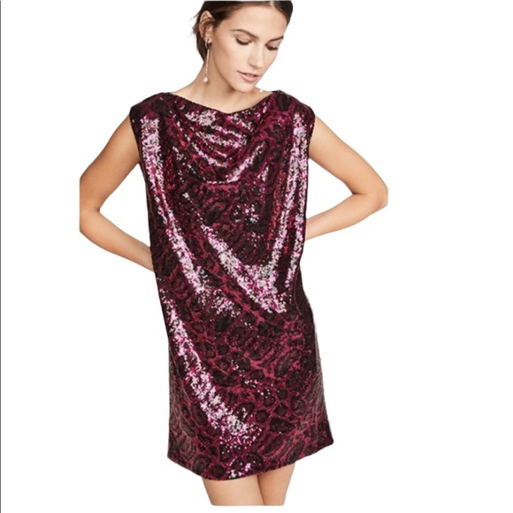 RtA Stevie Sequin Mini Dress S Pink Black Sequins S - Picture 1 of 17